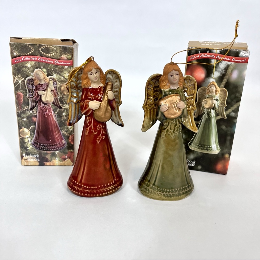 Badcock & More Porcelain Angel Christmas Ornament With Bells 2